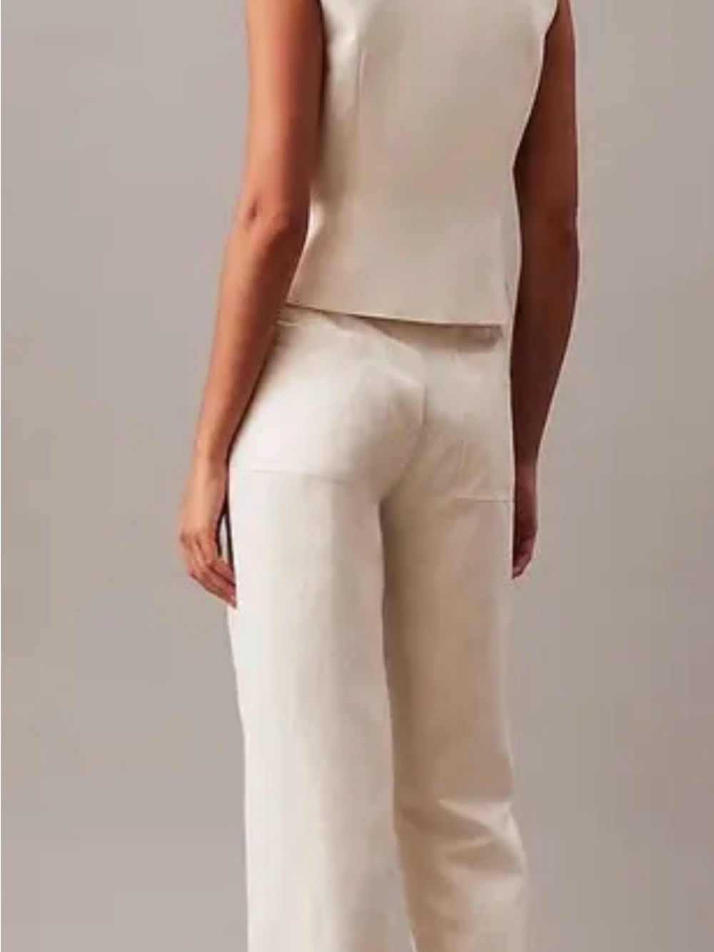 Calvin Klein Neutral Cream Trousers